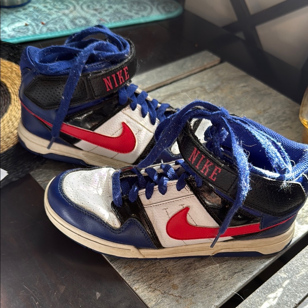 Nike Kids' Red and Blue High-Top Sneakers youth 5